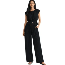 JouJou Crinkled Cap Sleeve Top & Palazzo Pant Set