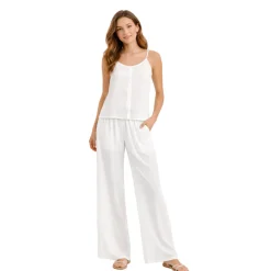 JOUJOU Rayon 2-Piece Palazzo Set with Adjustable Strap Cami