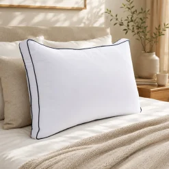 Just Like Down White Pillow with Contrast Piping – 18" x 26"