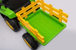 Kids Electric Ride-on Tractor with Trailer (12V Rechargeable Battery) - GREEN