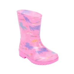 Kids’ Unicorn Print Pink Rain Boots