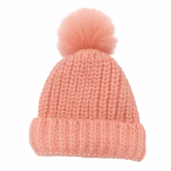 Knit Beanie with Decorative Ears and Pom-Poms