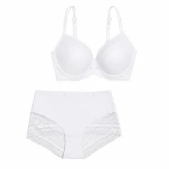 Lace Trim Push-Up Bra & Hipster Panty Set