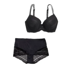 Lace Trim Push-Up Bra & Hipster Panty Set