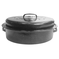 À la Cuisine - 18" Oval Enamel Roaster with Lid