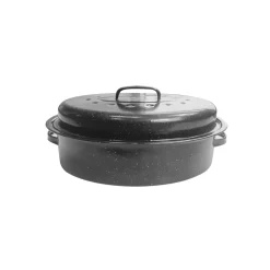 À la Cuisine - 15" Oval Enamel Roaster with Lid
