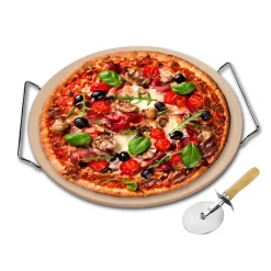 À la Cuisine - 15'' Pizza Stone Set with Pizza Cutter