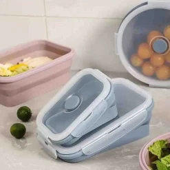 À LA CUISINE - Round Collapsible Silicone Food Container with Cover