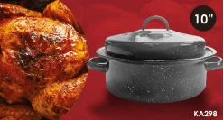 À la Cuisine - 10" Round Enamel Roaster with Lid
