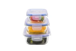 À La Cuisine - Set of 3 Square Glass Food Containers
