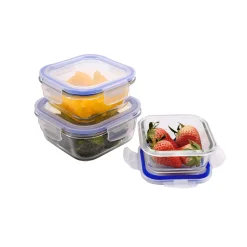 À La Cuisine - Set of 3 Square Glass Food Containers