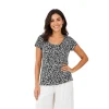 Ladies Floral Print Short Sleeve Top