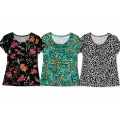 Ladies Floral Print Short Sleeve Top