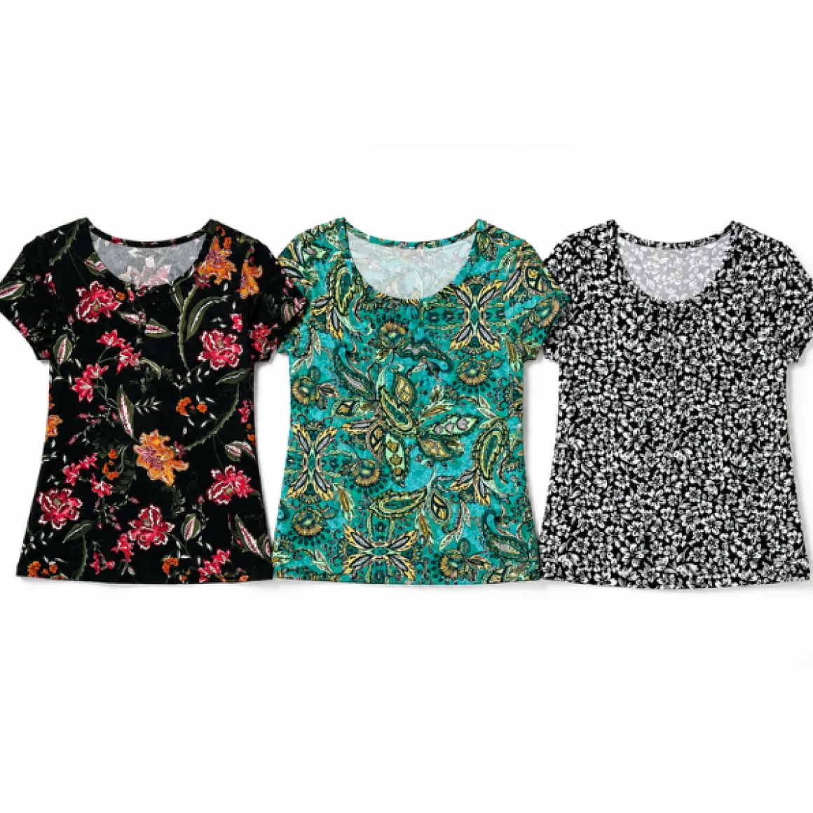 Ladies Floral Print Short Sleeve Top