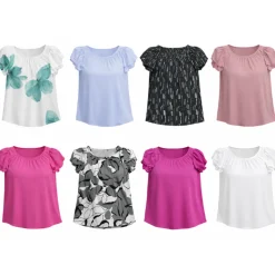 Ladies Flutter Sleeve Woven Blouse