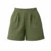 Ladies Pleated Woven Dress Shorts
