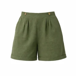 Ladies Pleated Woven Dress Shorts