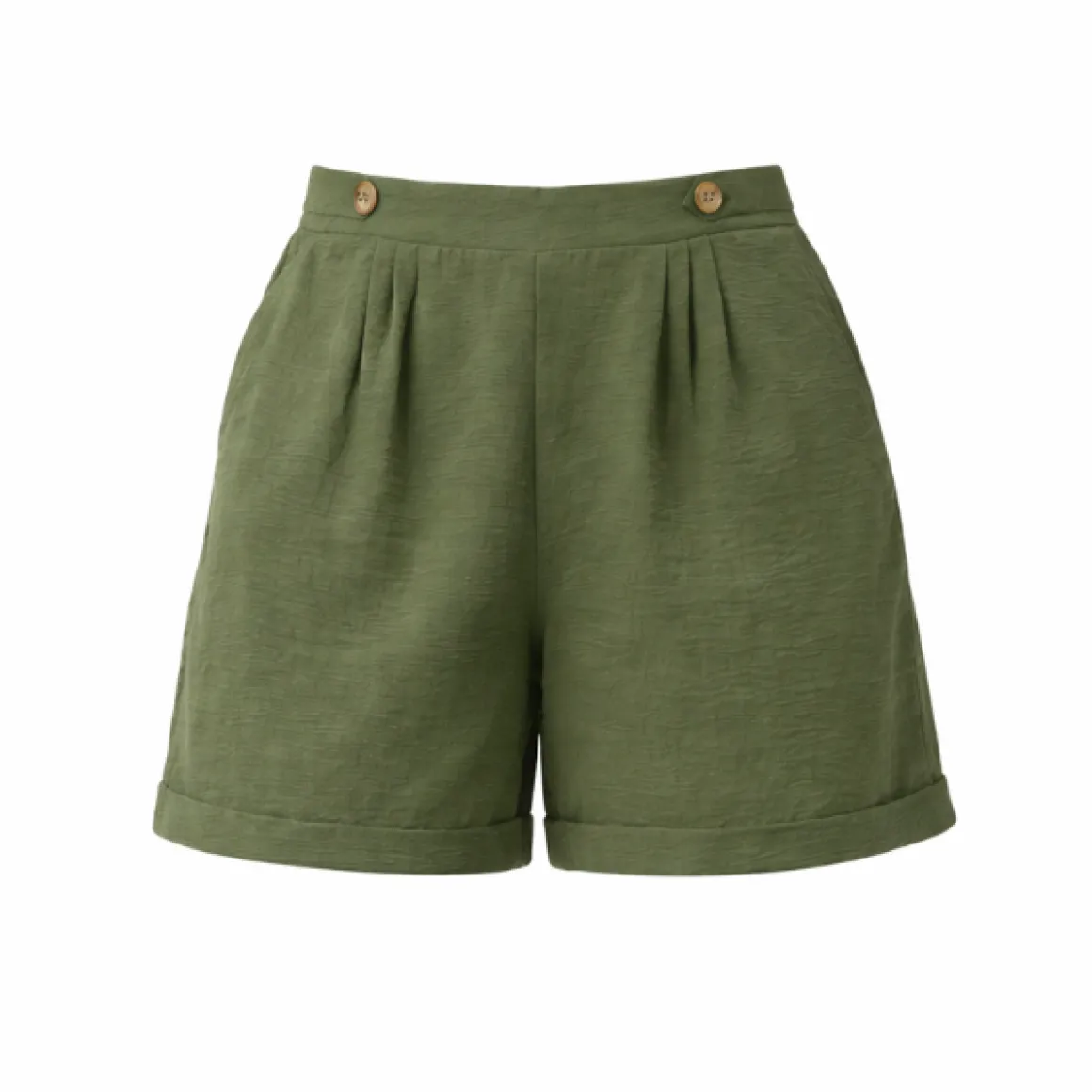 Ladies Pleated Woven Dress Shorts