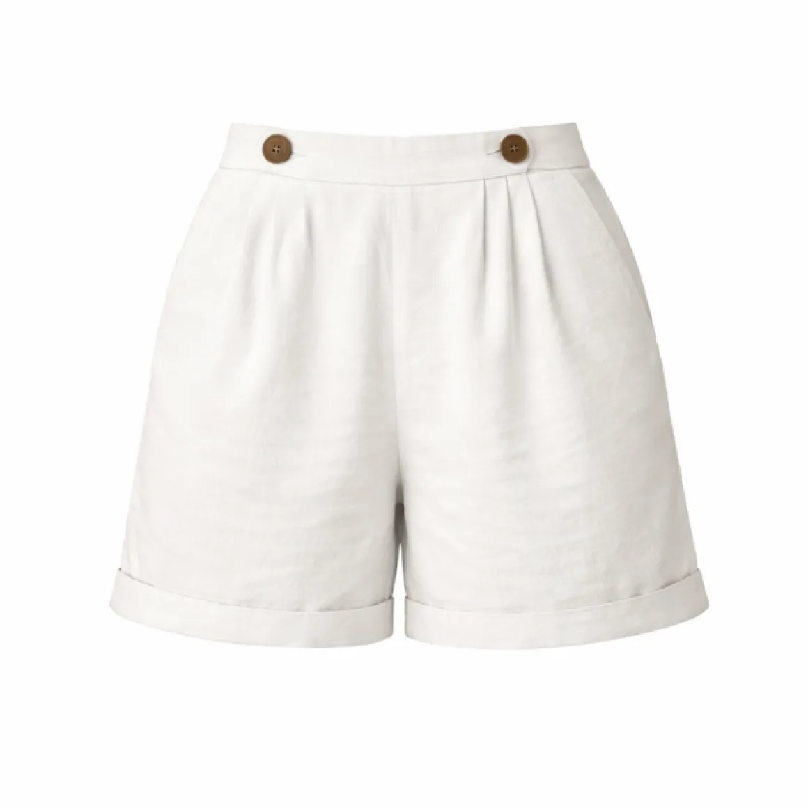 Ladies Pleated Woven Dress Shorts