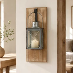 Lantern Wall Silver 36x15x18