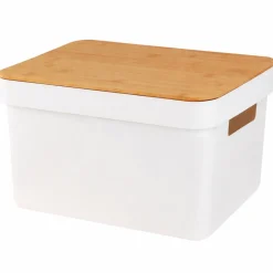 Large Storage Box with Bamboo Lid | 14 x 10 x 8"