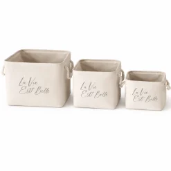 Lauren Taylor- Canvas Baskets with Text 10" D x8"Wx8" H