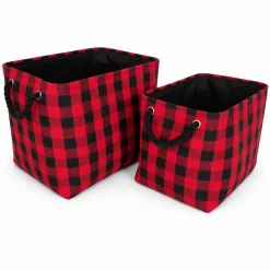 Lauren Taylor- Canvas Buffalo Plaid Baskets