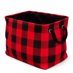Lauren Taylor- Canvas Buffalo Plaid Baskets-16"L x12" W x14" H