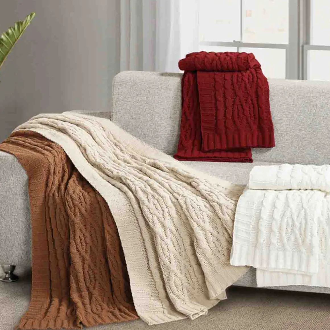 Lauren Taylor - Chunky Cable Chenille Throw