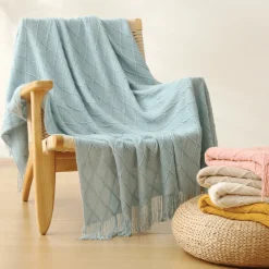 Lauren Taylor DINA Jacquard Acrylic Throw with Fringe
