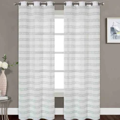 Lauren Taylor ELENA 2 PK Striped Jacquard Sheer Panels