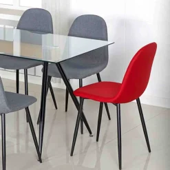 LAUREN TAYLOR - Fabric Dining Chair with Metal Legs