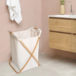 LAUREN TAYLOR - Laundry Basket with Bamboo