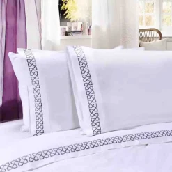 Lauren Taylor-Microfiber Embroidery Pair of 2 Pillowcases