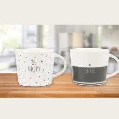 LAUREN TAYLOR - New Bone China Be Happy Printed Mug