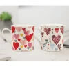 Lauren Taylor - New Bone China - "Hearts" Printed Mug - 11 Oz