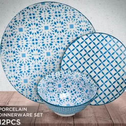 Lauren Taylor - 12pc Porcelain Dinnerware Set red