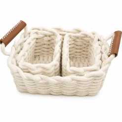 Lauren Taylor-3PC Set Rope Rectangular Baskets