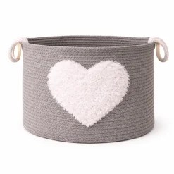 Lauren Taylor- Rectagular Rope Basket with White Boucle 30cm L x 20cm L x 22cm H