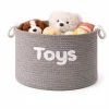 Lauren Taylor- Rectangular Rope Basket with White Boucle 26cm L x 16cm L x 19cm H