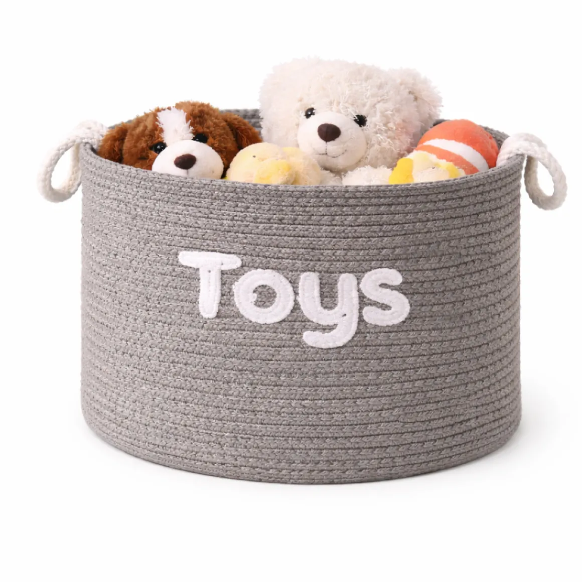 Lauren Taylor- Rectangular Rope Basket with White Boucle 26cm L x 16cm L x 19cm H