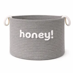Lauren Taylor- Rectangular Rope Basket with White Boucle