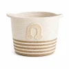 Lauren Taylor-Rope Basket with Arc Applique 8"L x 8 W" x 8"H