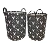 Lauren Taylor- Round Canvas Deer Print Baskets 15"D x18" H