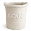 Lauren Taylor-Round Rope Baskets with Sherpa Trim 12"D x18" H