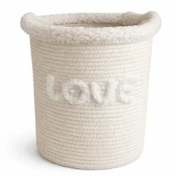 Lauren Taylor-Round Rope Baskets with Sherpa Trim 12"D x18" H
