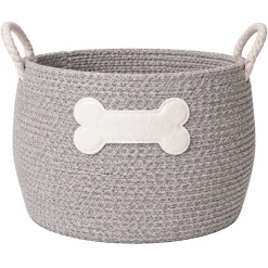 Lauren Taylor- Round Rope Basket with Pet Applique 30cm D x 28cm H