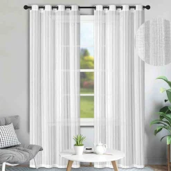 Lauren Taylor -SIA 2 PK White Textured Sheer Panels