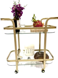 Lauren Taylor - 2 Tier Bar Cart with Wheels