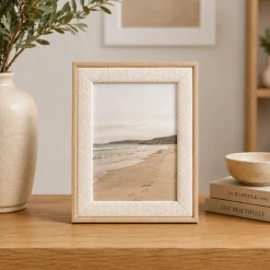 Lauren Taylor - White Linen Photo Frame Wood